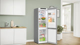 Réfrigérateur Combiné Bosch Série 4 321 L Inox (KGN362LDF) - portes ouvertes