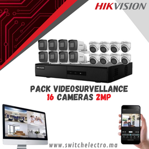 Pack de Videosurveillance HIKVISION complet 16 caméras 2MP