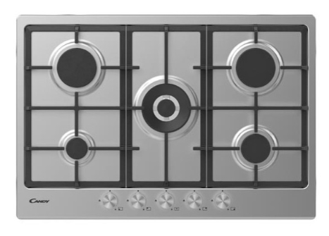PLAQUE CANDY 75CM 5F INOX GRILLE EN FONTE CHG74WPX