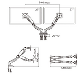 Support Écran NB Ergonomic F160 17″–32″