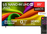 TV LG 85" NANO 4K Smart TV UHD AI 85NU850B 2026