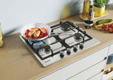 Plaque gaz Candy 4 feux 60 cm inox grilles fonte CHG6BRWPX