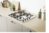 Plaque de cuisson Candy 4 feux 60 cm inox grilles fonte CHG6LX