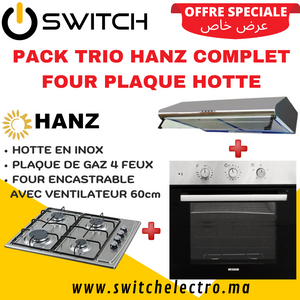 Pack Trio HANZ Complet Four Plaque Hotte