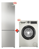 Pack Bosch (Réfrigérateur Combiné Inox 330L No Frost + Machine à Laver 8kg)